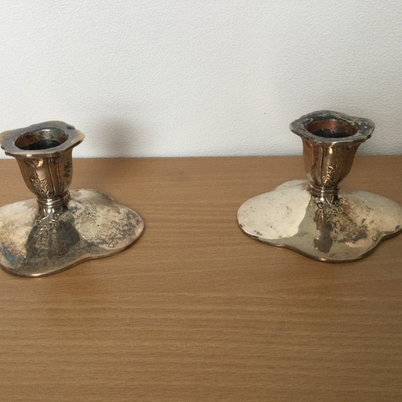 Pair vintage W D & Co silver plated candlestick holders 18/96 limited edition - Picture 3 of 6